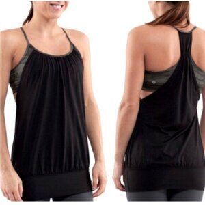 Lululemon Women's Black & Green Camo Loose No Limits Tank Top Size 4